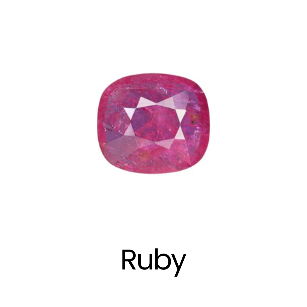 Natural Ruby gemstone cushion cut certified for Sun energy astrology Kolkata